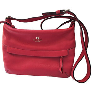 Kate Spade Grant Park Starla Crossbody Bag Coral Pebbled Leather Adjustable